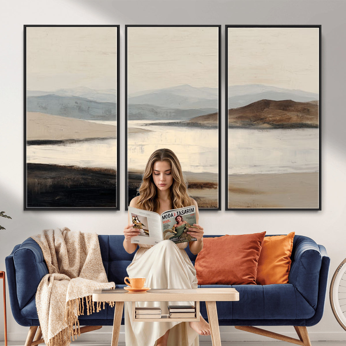 36873679-MGV-CV-36X24 - Modern Abstract Landscape Canvas Wall Art, Minimalist Nature Printing