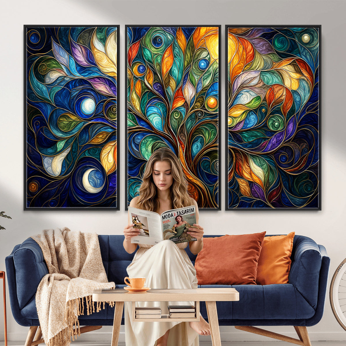 60127105-MGV-CV-36X24 - Psychedelic Tree Of Life Wall Art - Vibrant Swirl Cosmic Nature Decor