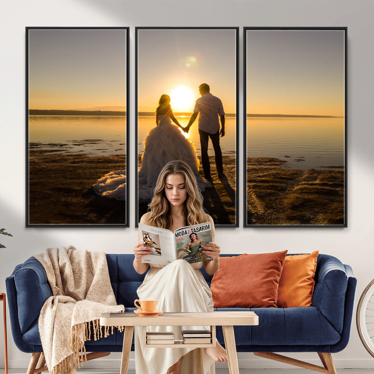 CSTM911-MGV-CV-48X32-3P - Personalized Custom Wall Art, Create Your Own Photo Canvas Print, 3 Panel Set