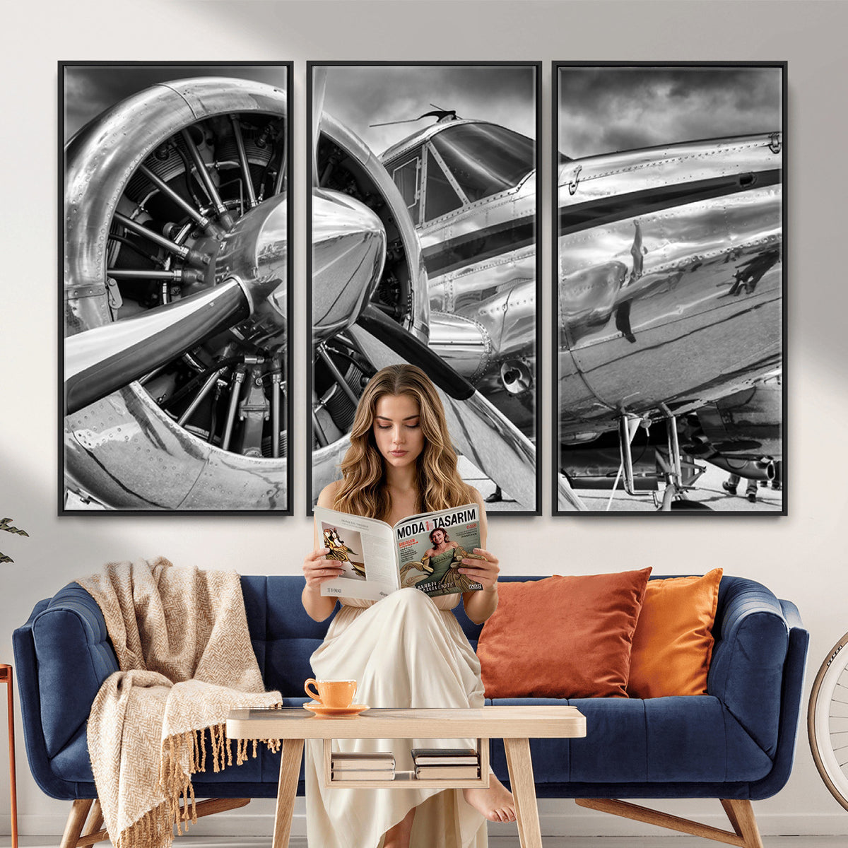 40672-MGV-CV-36X24 - Vintage Antique Airplane Wall Art Canvas Print
