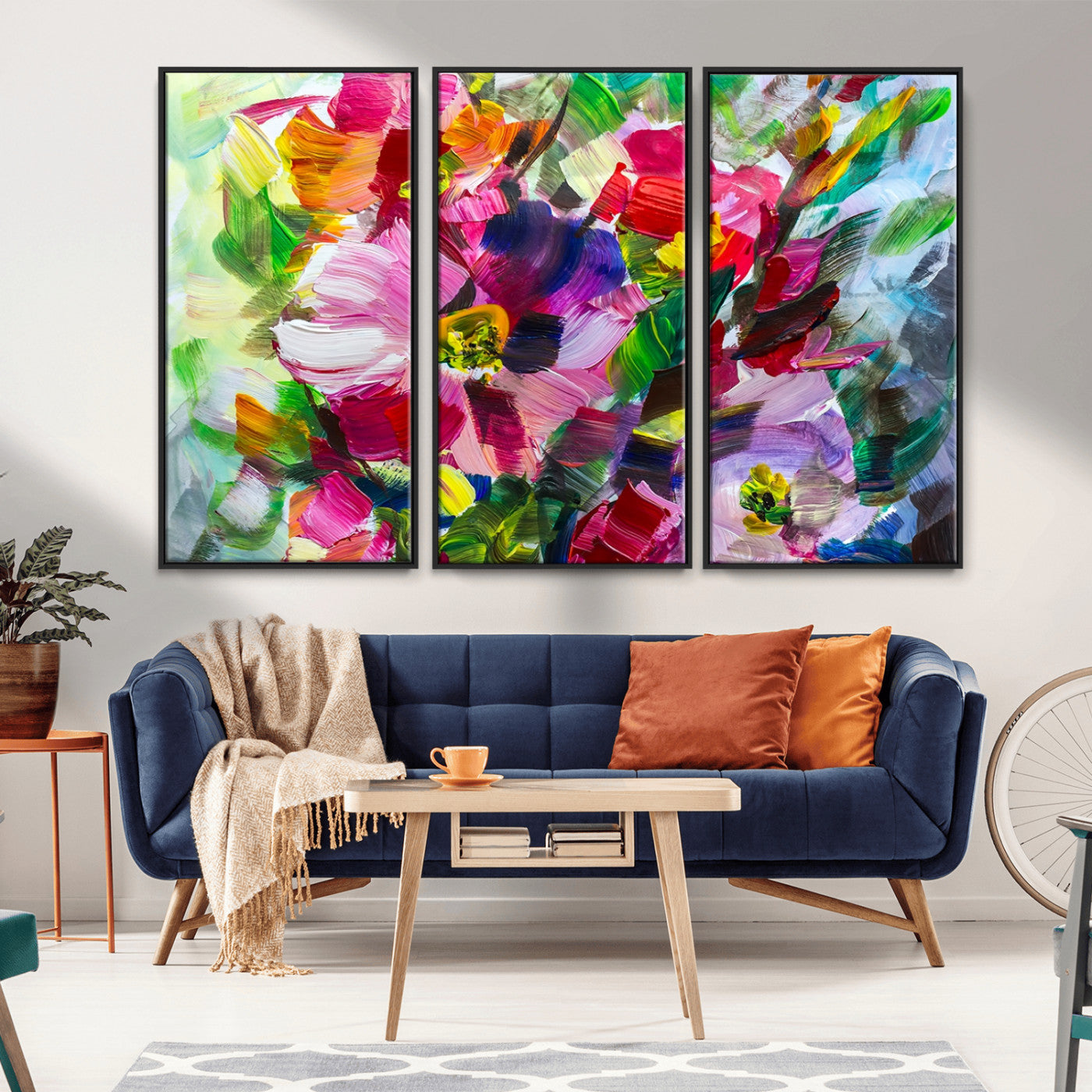MGV-FC-48X32-3P - Oil Flower Abstract Canvas Print