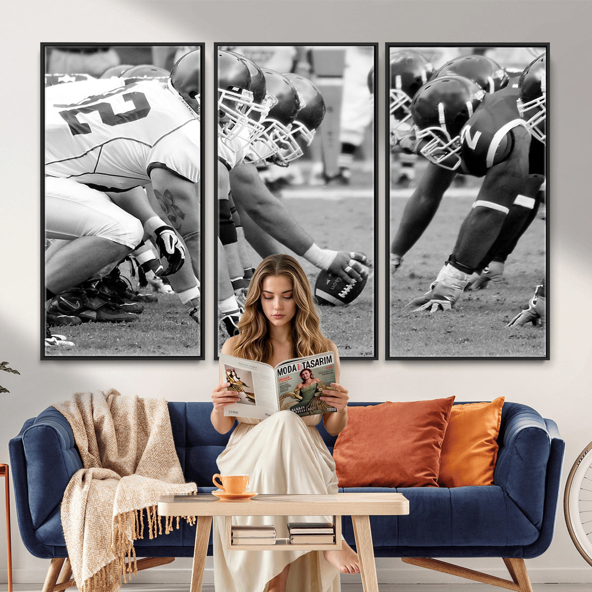 97432-MGV-CV-36X24 - American Football Player Wall Art Canvas Print