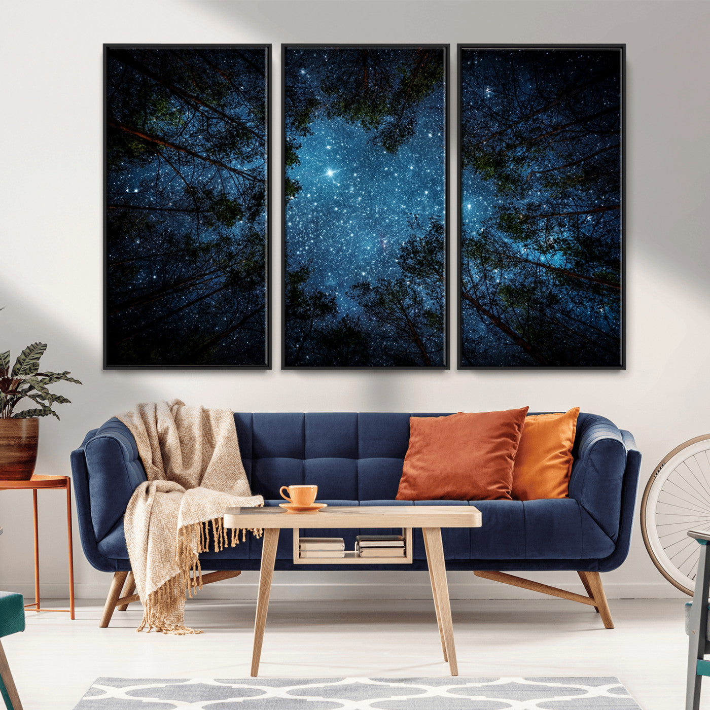 -Forest and Stars Wall Art Canvas Print
