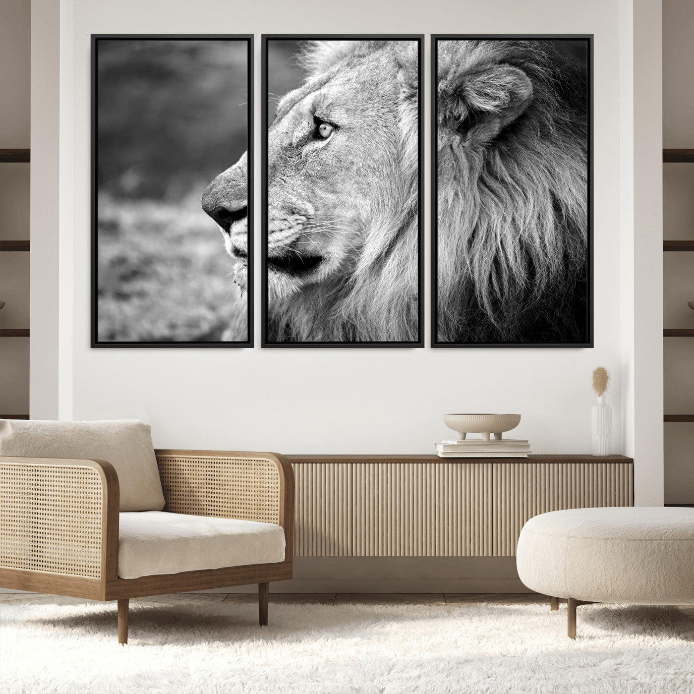 60973-MGV-FC-60X40-3P_Black-African Lion Wall Art Canvas Print