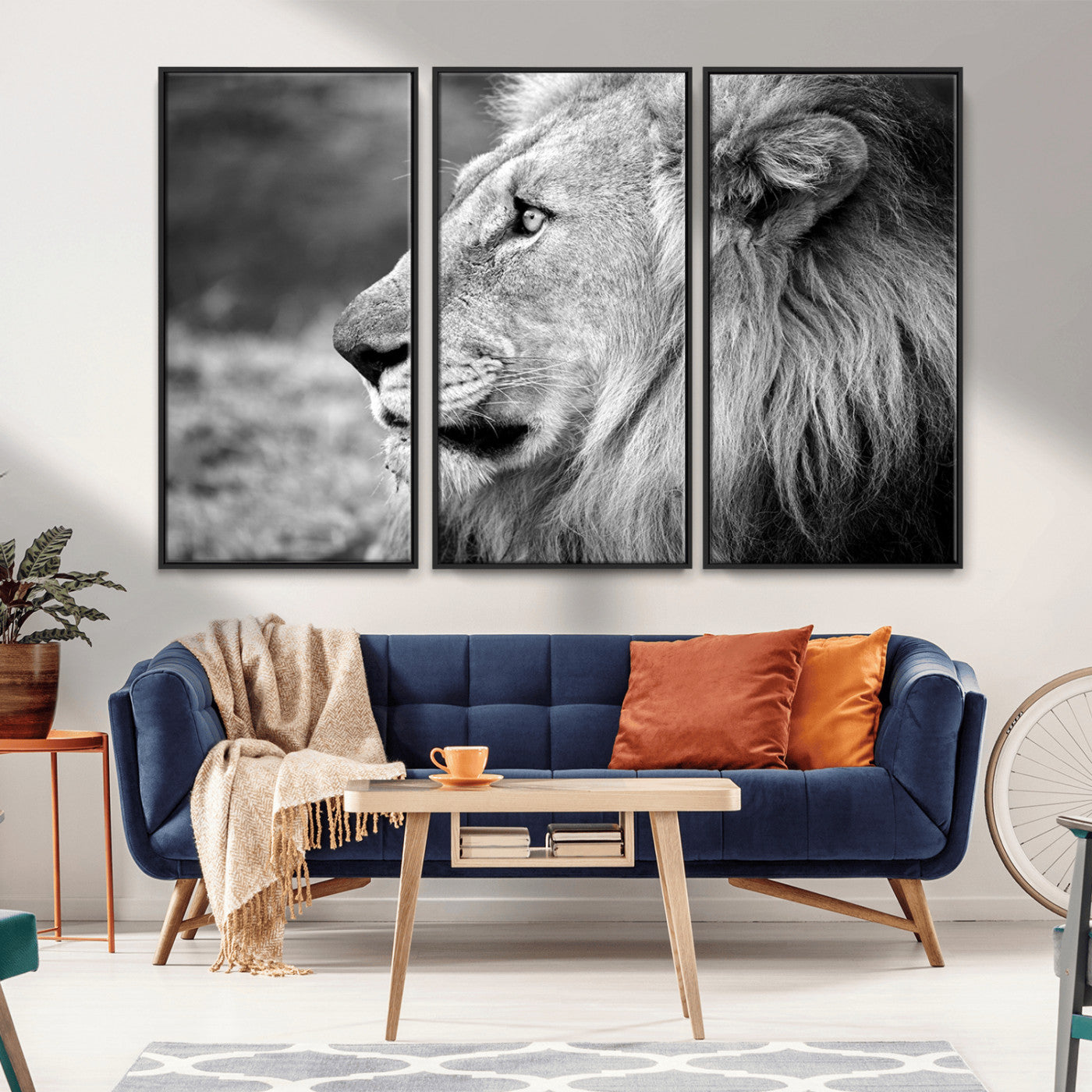 MGV-FC-48X32-3P - African Lion Wall Art Canvas Print