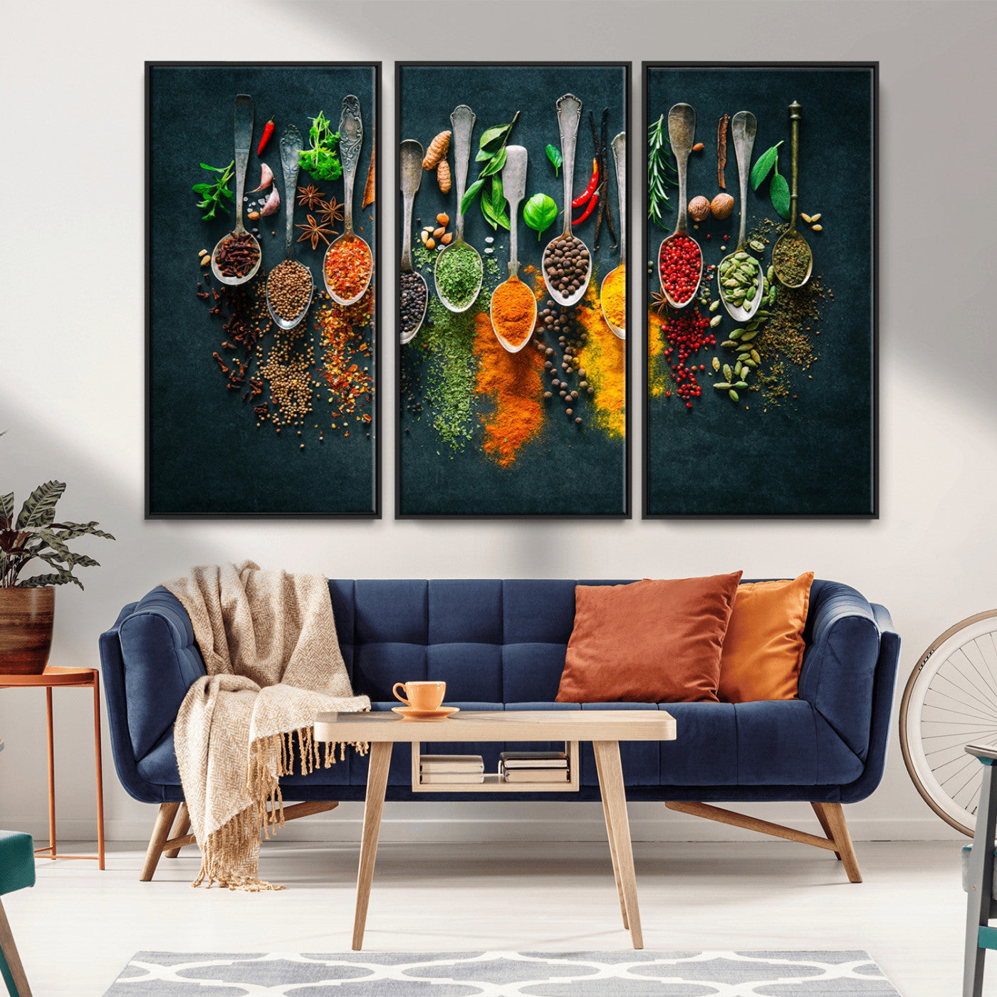 MGV-FC-48X32-3P - Herbs and Spices Kitchen Wall Art Canvas Print