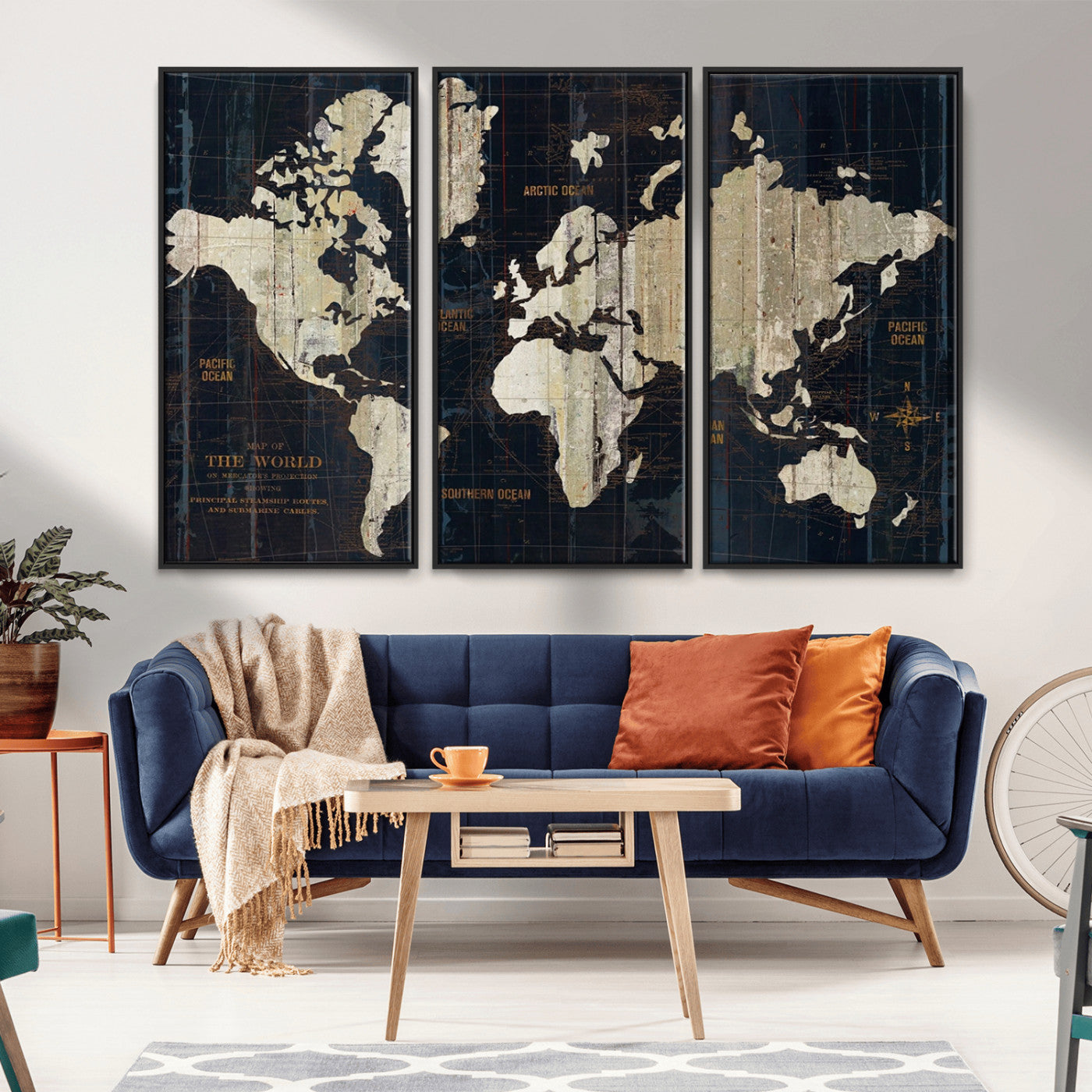 MGV-FC-48X32-3P - Push Pin World Map Canvas Print – Framed Wall Art for Couples to Track Their Travels – Anniversary