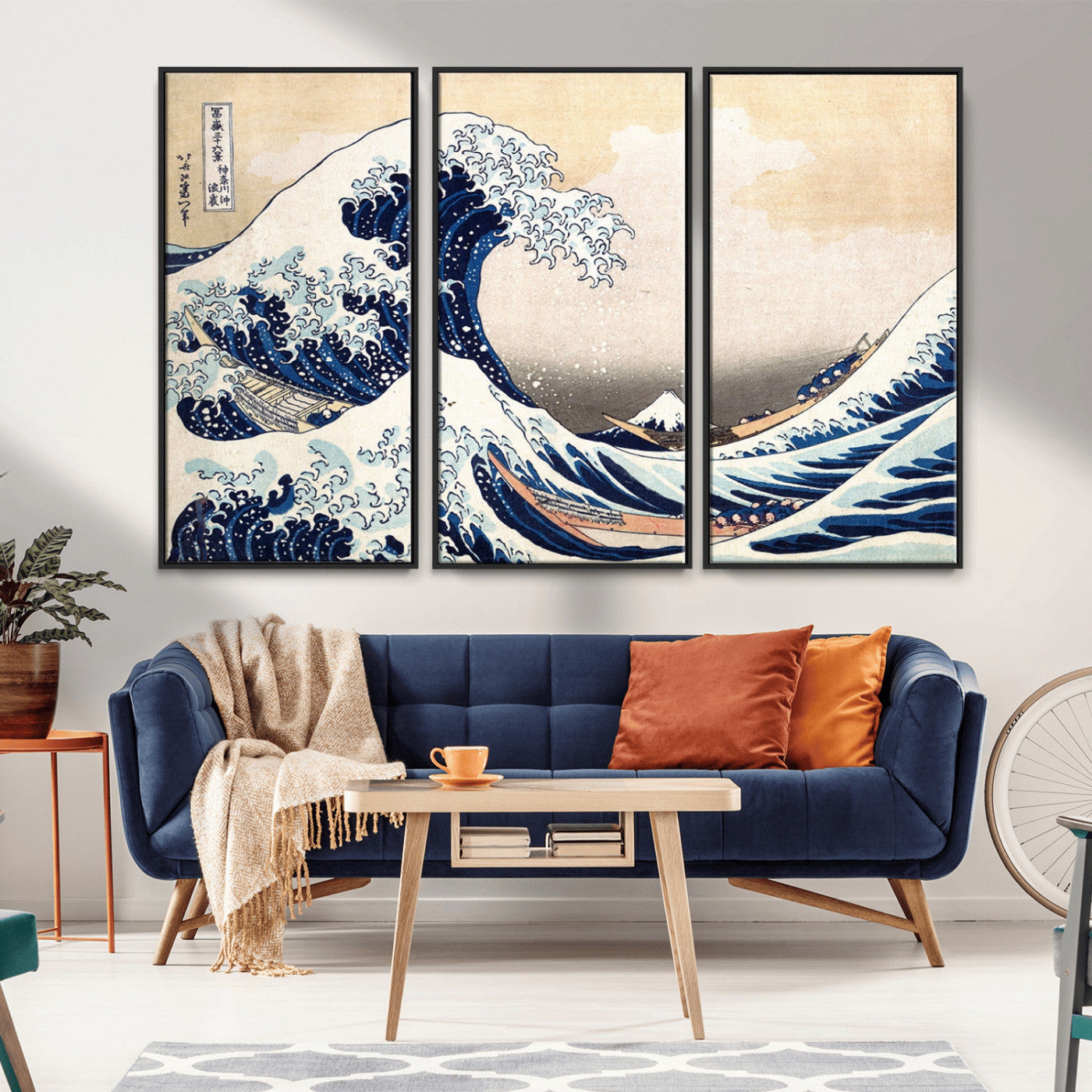 MGV-FC-48X32-3P - Hokusai: The Breaking Wave off Kanagawa Canvas Print