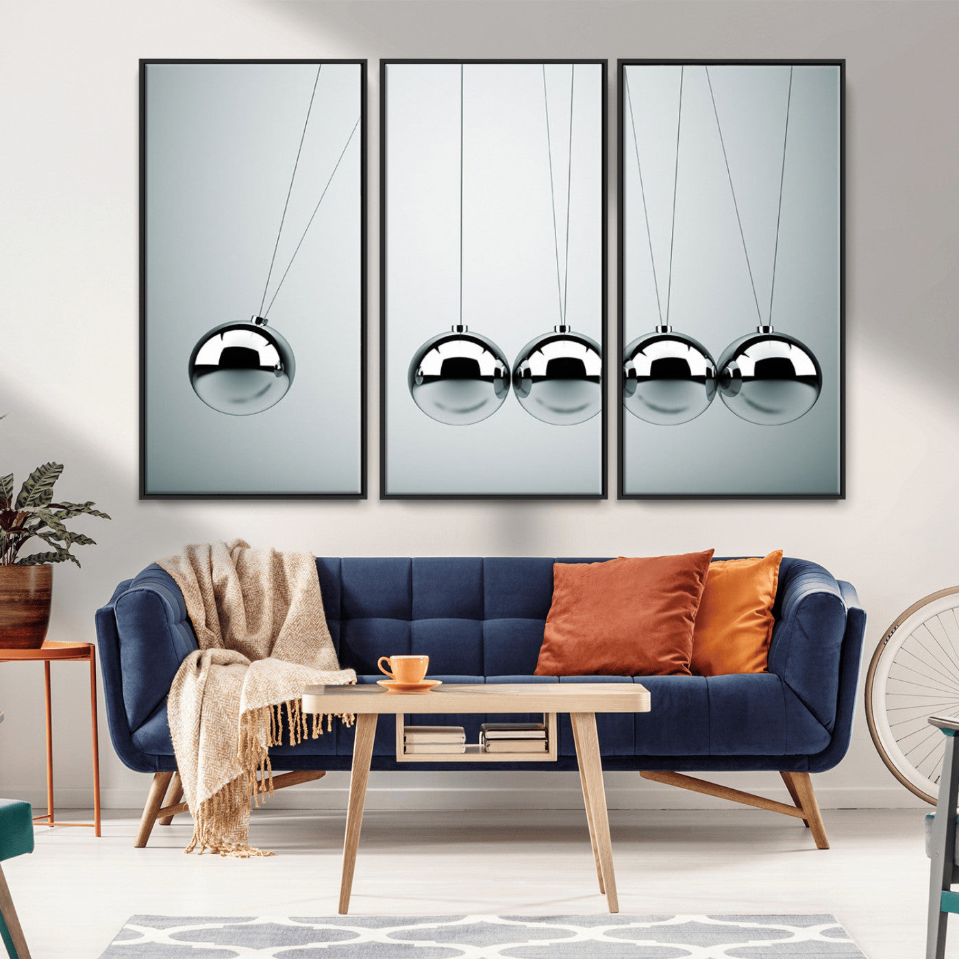 MGV-FC-48X32-3P - Newton's Cradle Wall Art Canvas Print, Framed Newton Cradle Wall Art