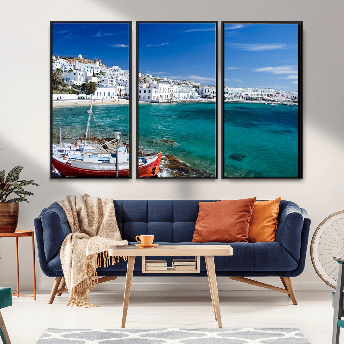 MGV-FC-48X32-3P - Santorini Wall Art Canvas Print
