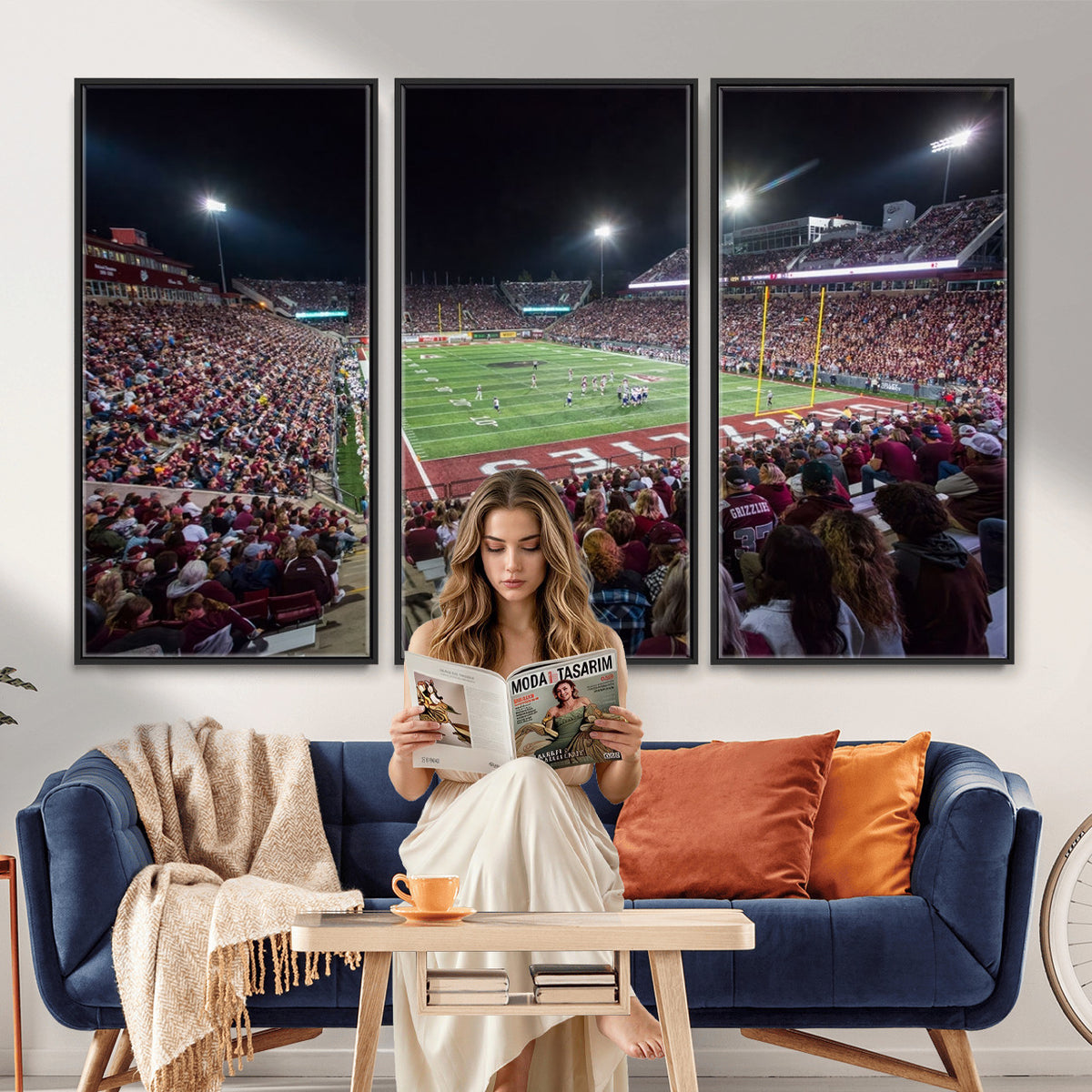 56191-MGV-CV-36X24 - Washington Grizzly Stadium American Football Wall Art Canvas Print, Sports Wall Art Print, Game Room Decor-1