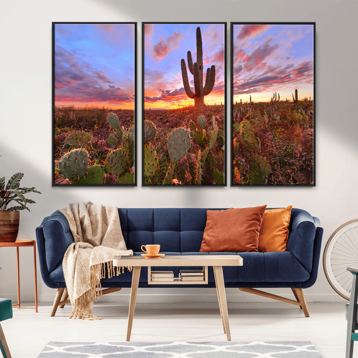 MGV-FC-48X32-3P - Arizona Desert Sunset Wall Art Canvas Print