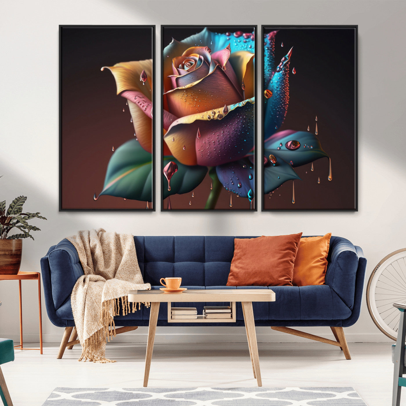 MGV-FC-48X32-3P - Abstract Rose Wall Art Canvas Print