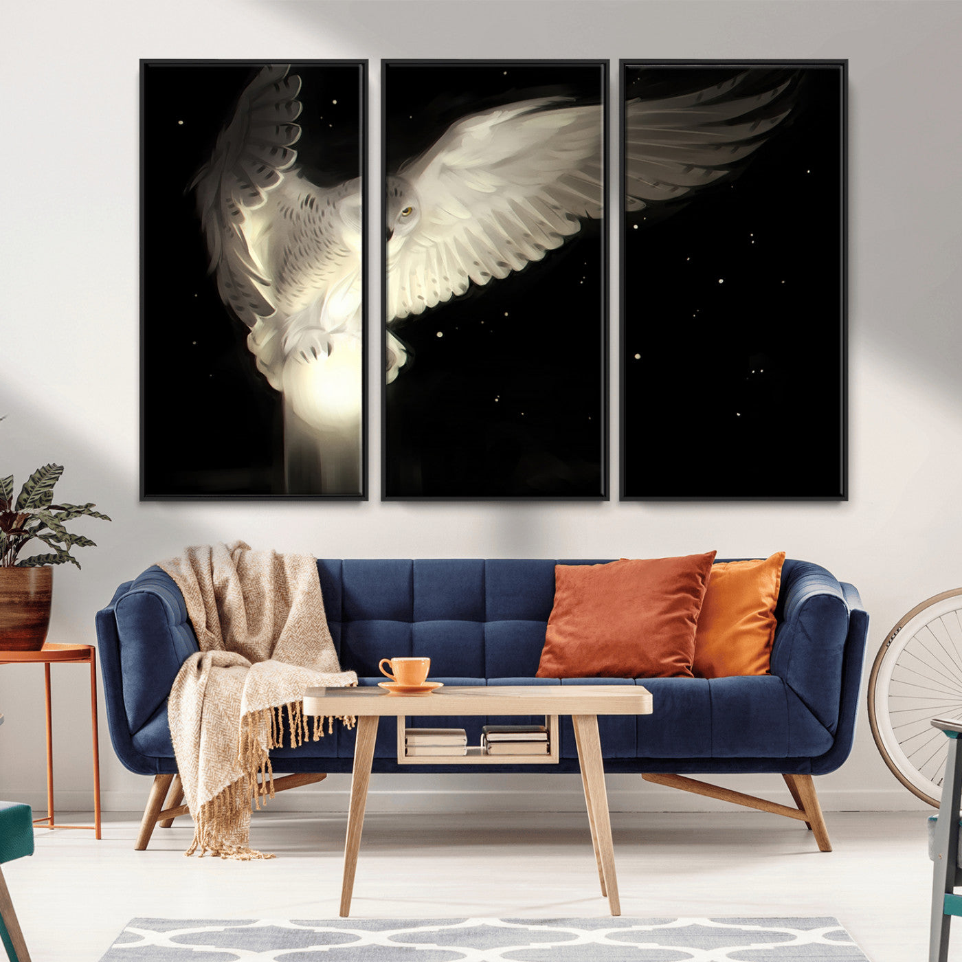 MGV-FC-48X32-3P - Night Owl Art -  Illuminating the Darkness – Unique Animal-Inspired Wall Art for Modern Decor |