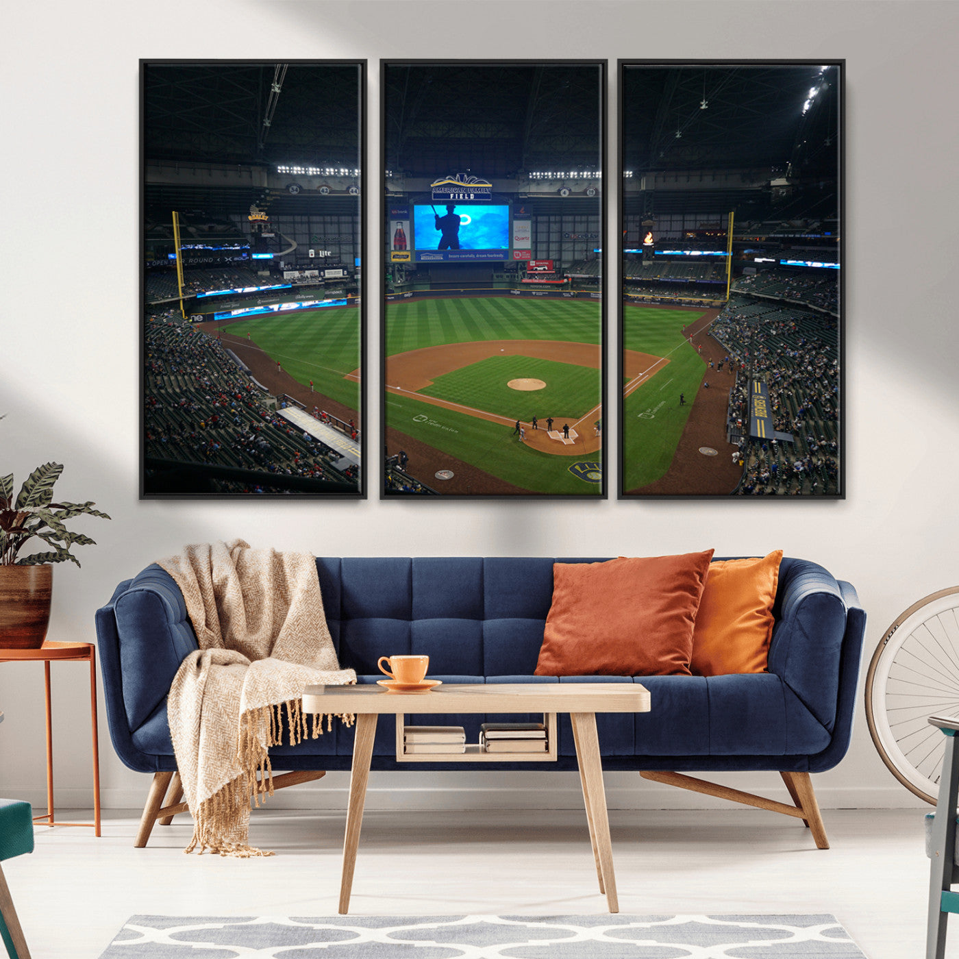 MGV-FC-48X32-3P - Milwaukee Brewers Baseball Art Print - American Family Field Stadium Wall Art Canvas Print