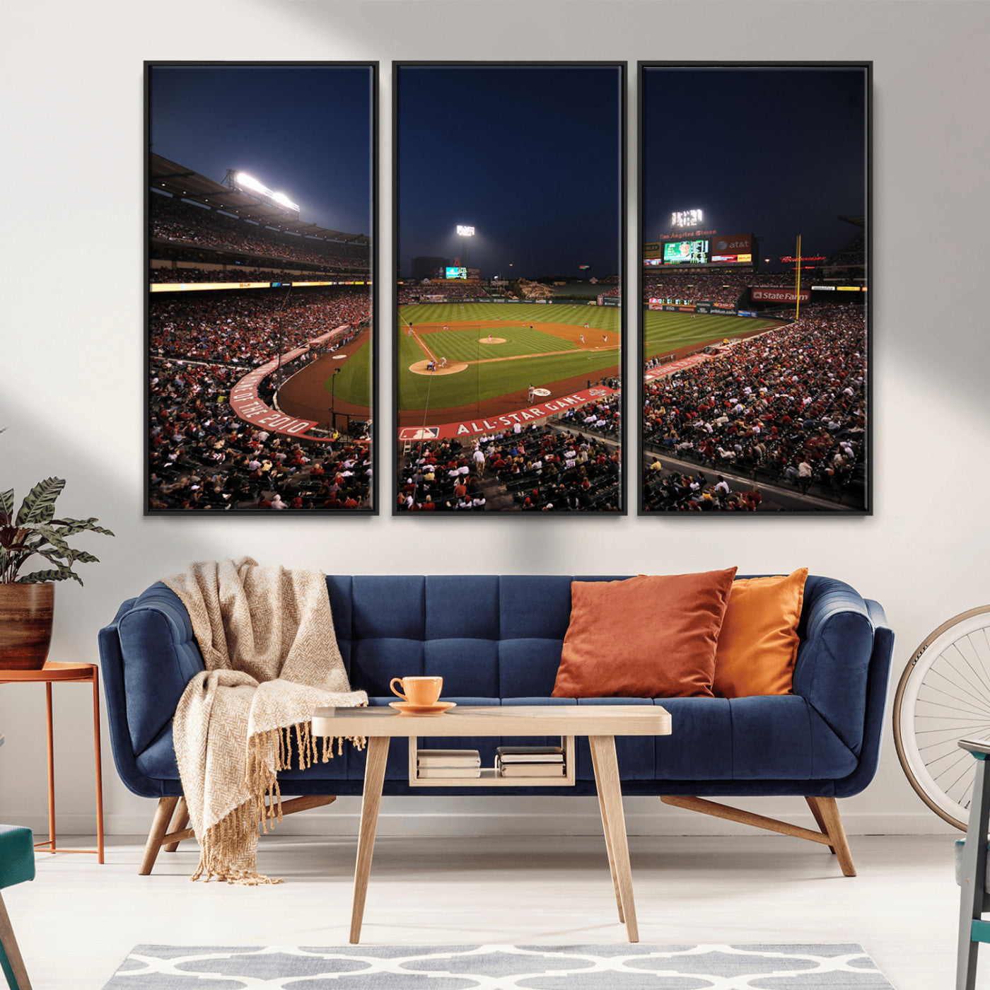 MGV-FC-48X32-3P - Los Angeles Angels Baseball Team Print - Anaheim Angel Stadium Wall Art Canvas Print