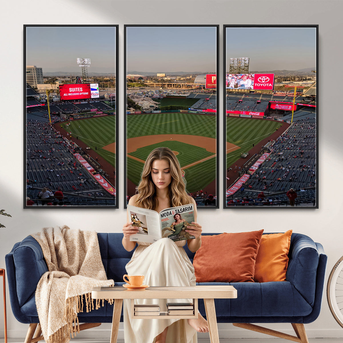 45864-MGV-CV-36X24 - Los Angeles Angels Baseball Canvas Print, Anaheim Angel Stadium Wall Art