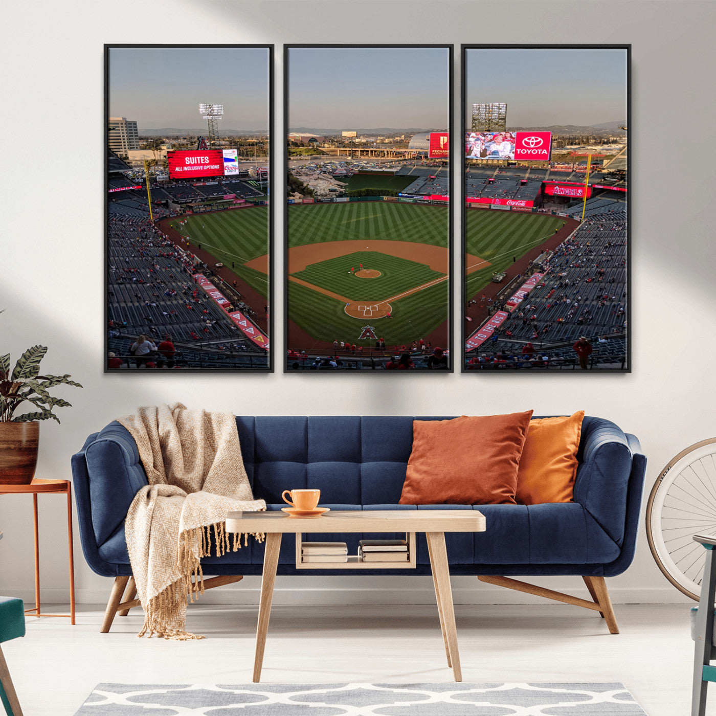 MGV-FC-48X32-3P - Los Angeles Angels Baseball Canvas Print - Anaheim Angel Stadium Wall Art Canvas Print