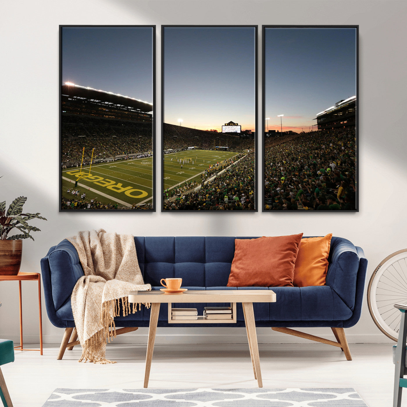 MGV-FC-48X32-3P - Oregon Ducks Football Team Print - Eugene Autzen Stadium Wall Art Canvas Print