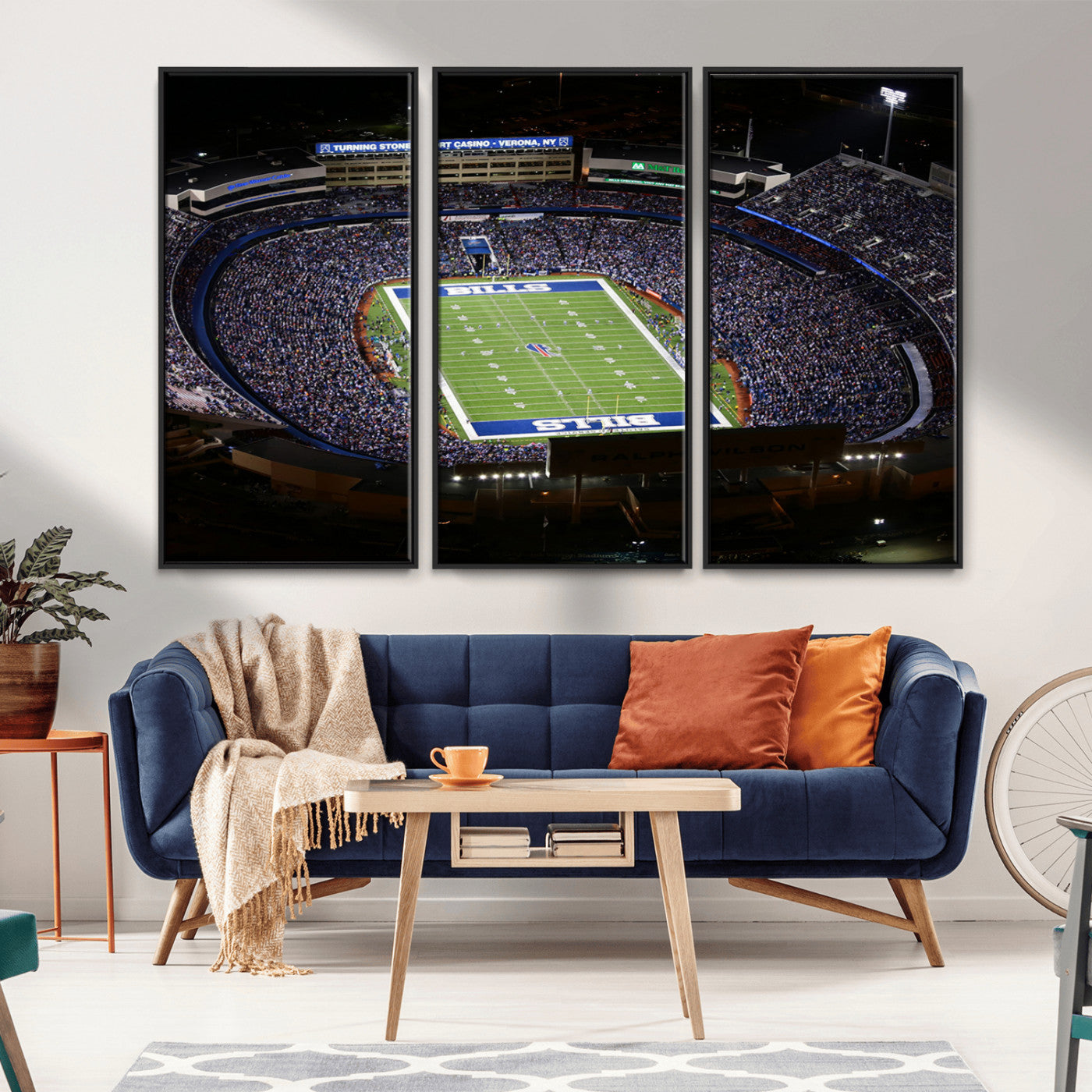 MGV-FC-48X32-3P - Buffalo Bills NFL Football Team Print - Highmark Stadium Wall Art Canvas Print