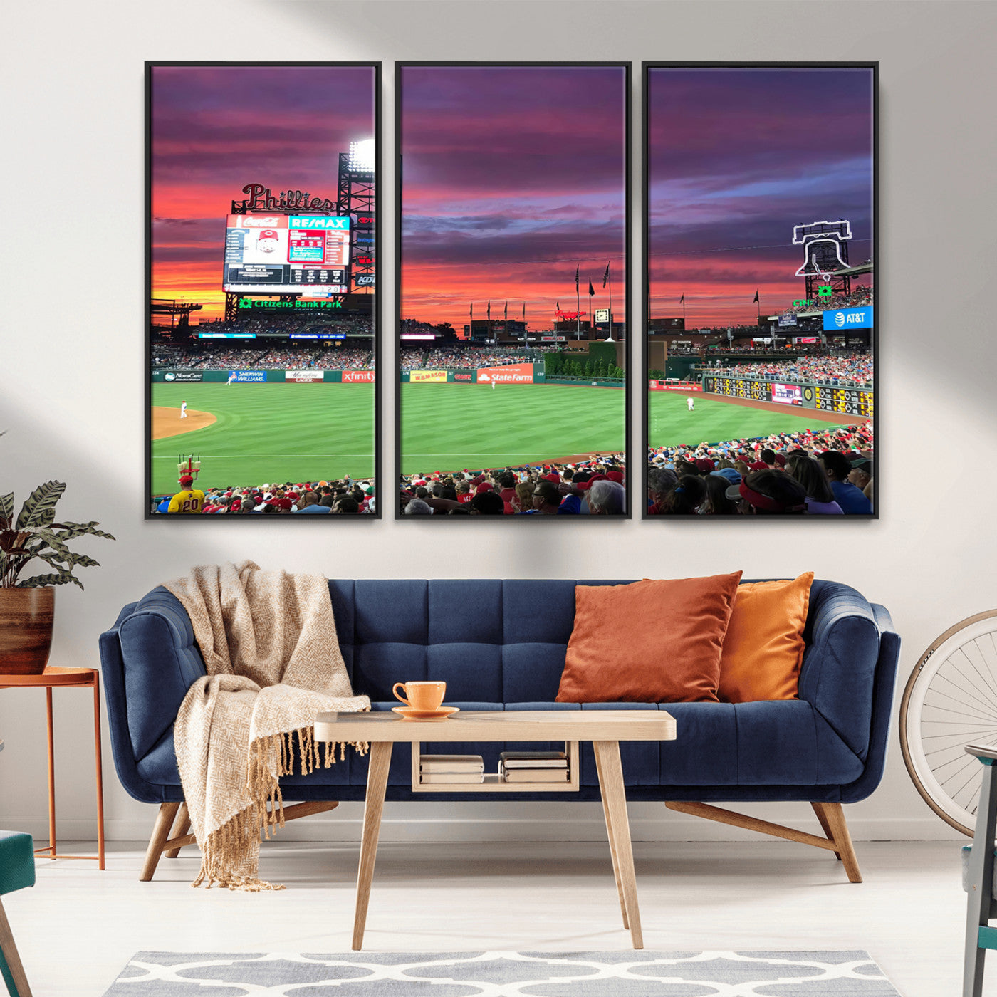 MGV-FC-48X32-3P - Philadelphia Phillies Baseball Team Print - Philadelphia Citizens Bank Park Stadium Wall Art Canvas