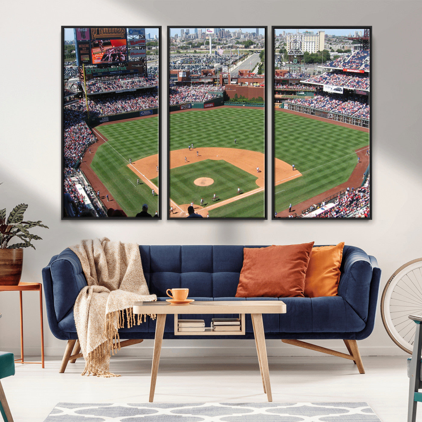 MGV-FC-48X32-3P - Philadelphia Phillies Baseball Team Print - Philadelphia Citizens Bank Park Stadium Wall Art Canvas