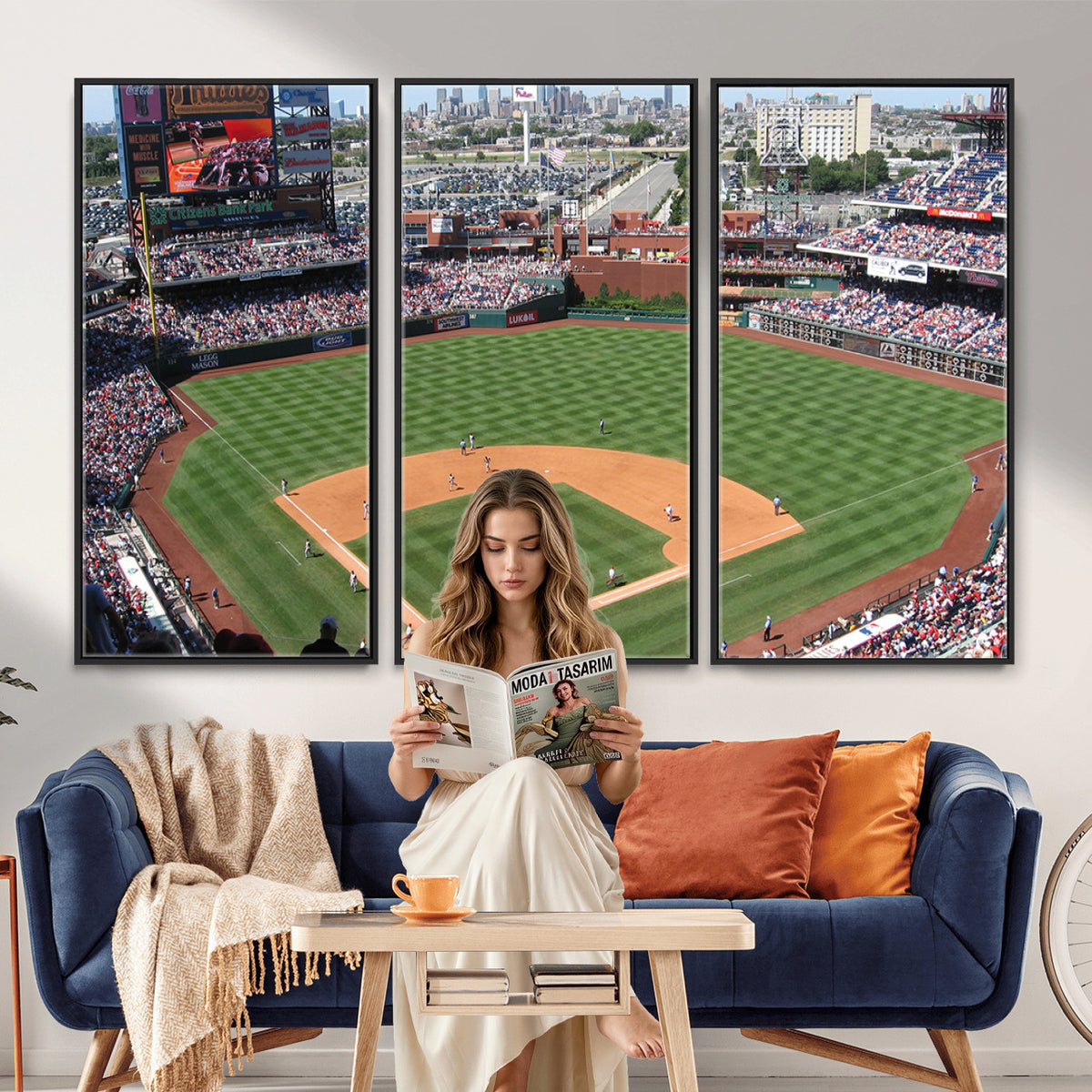 85755-MGV-CV-36X24 - Philadelphia Phillies Baseball Team Print - Philadelphia Citizens Bank Park Stadium Wall Art Canvas