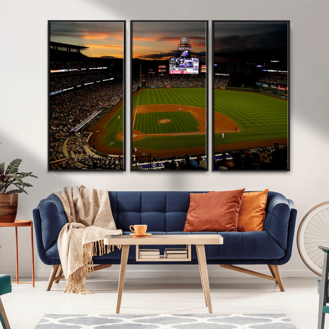 MGV-FC-48X32-3P - Colorado Rockies Coors Field Wall Art Canvas Print - MLB Baseball Stadium