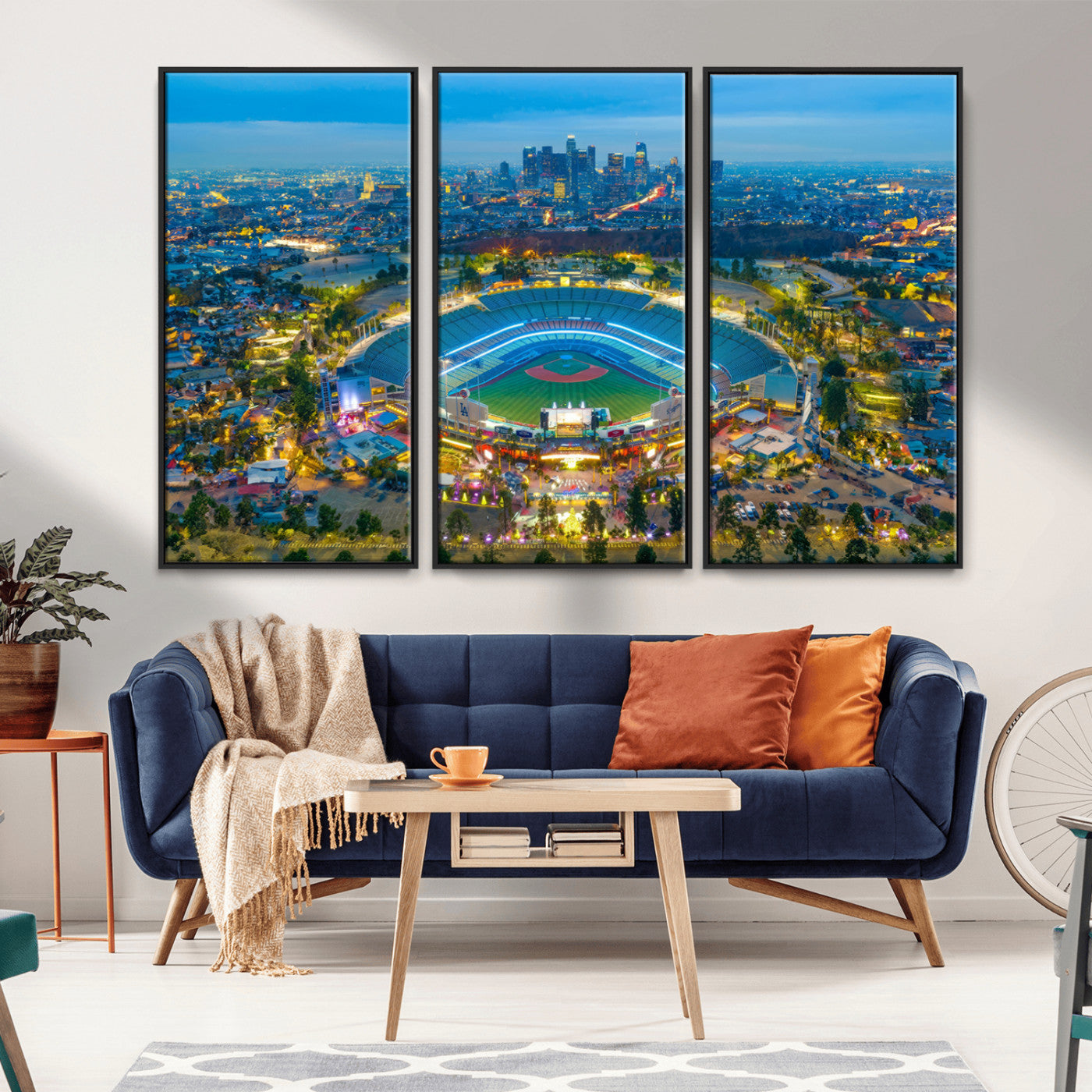 MGV-FC-48X32-3P - Los Angeles Dodgers Wall Art Canvas, Dodger Stadium Wall Art Canvas Print - MLB Baseball Stadium