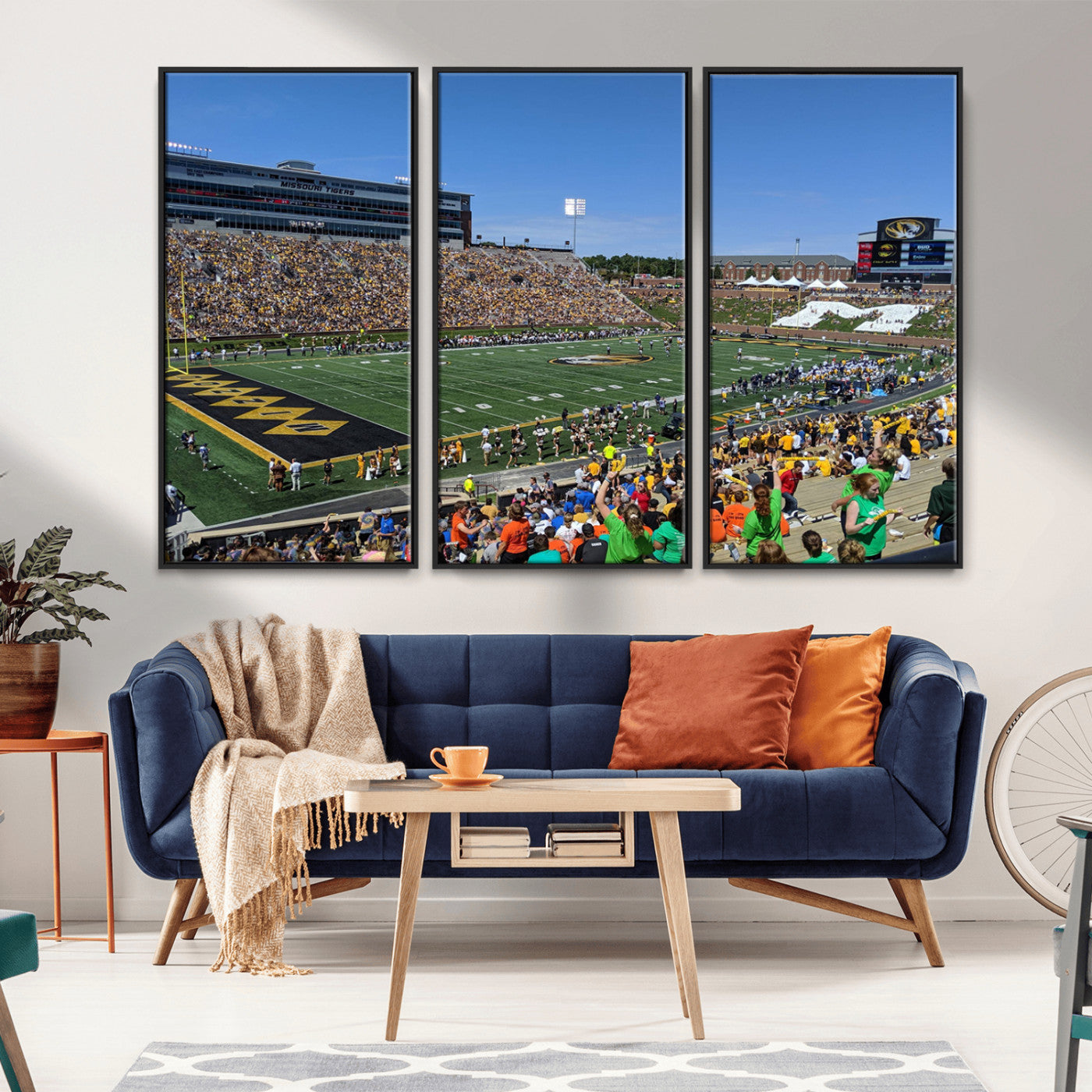 MGV-FC-48X32-3P - University of Missouri Tigers Football Team Print - Columbia Faurot Field Memorial Stadium Wall Art