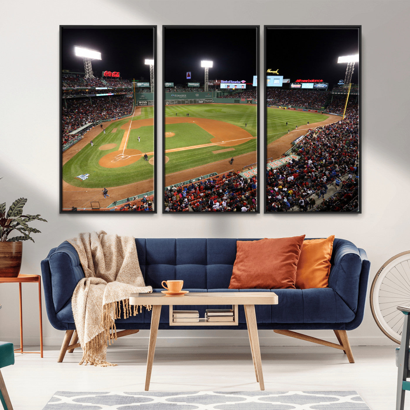 MGV-FC-48X32-3P - Boston Red Sox Baseball Team Print - Massachusetts Fenway Park Stadium Wall Art Canvas Print