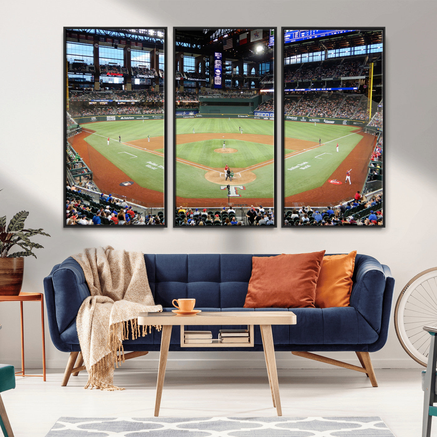 MGV-FC-48X32-3P - Texas Rangers Baseball Team Print - Arlington Globe Life Field Stadium Canvas Print Wall Art