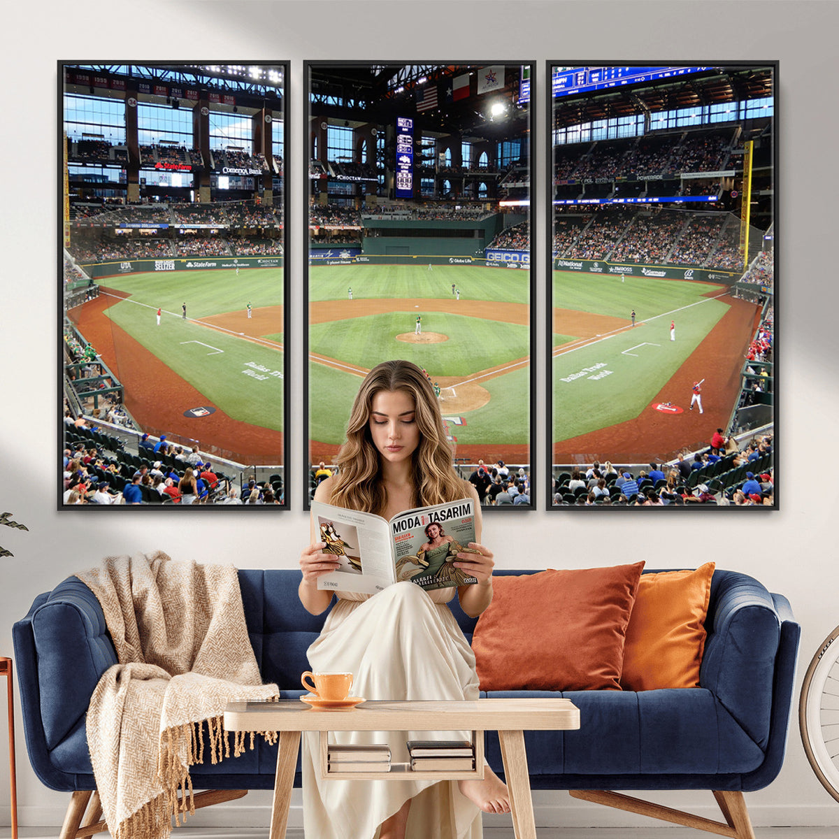 78468-MGV-CV-36X24 - Texas Rangers Baseball Team Print, Arlington Globe Life Field Stadium Wall Art