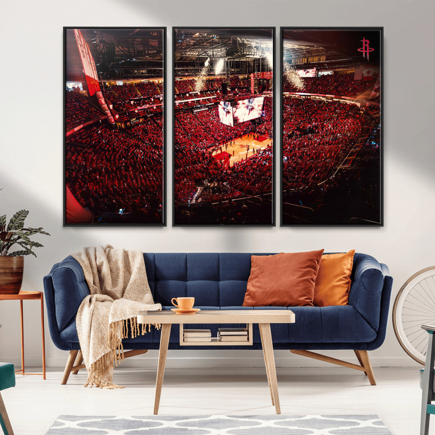 MGV-FC-48X32-3P - Houston Rockets Basketball Team Print Canvas- Houston Toyota Center Stadium Wall Art Canvas Print