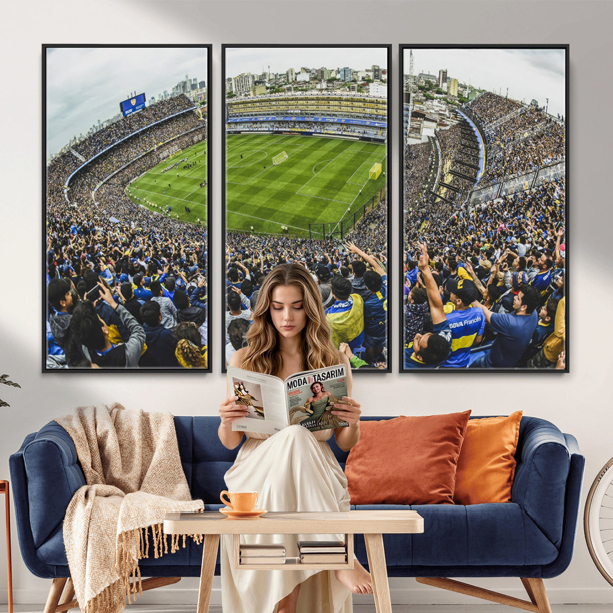 63839-MGV-CV-36X24 - Boca Juniors Soccer Team Print Wall Art, Buenos Aires Bombonera Stadium
