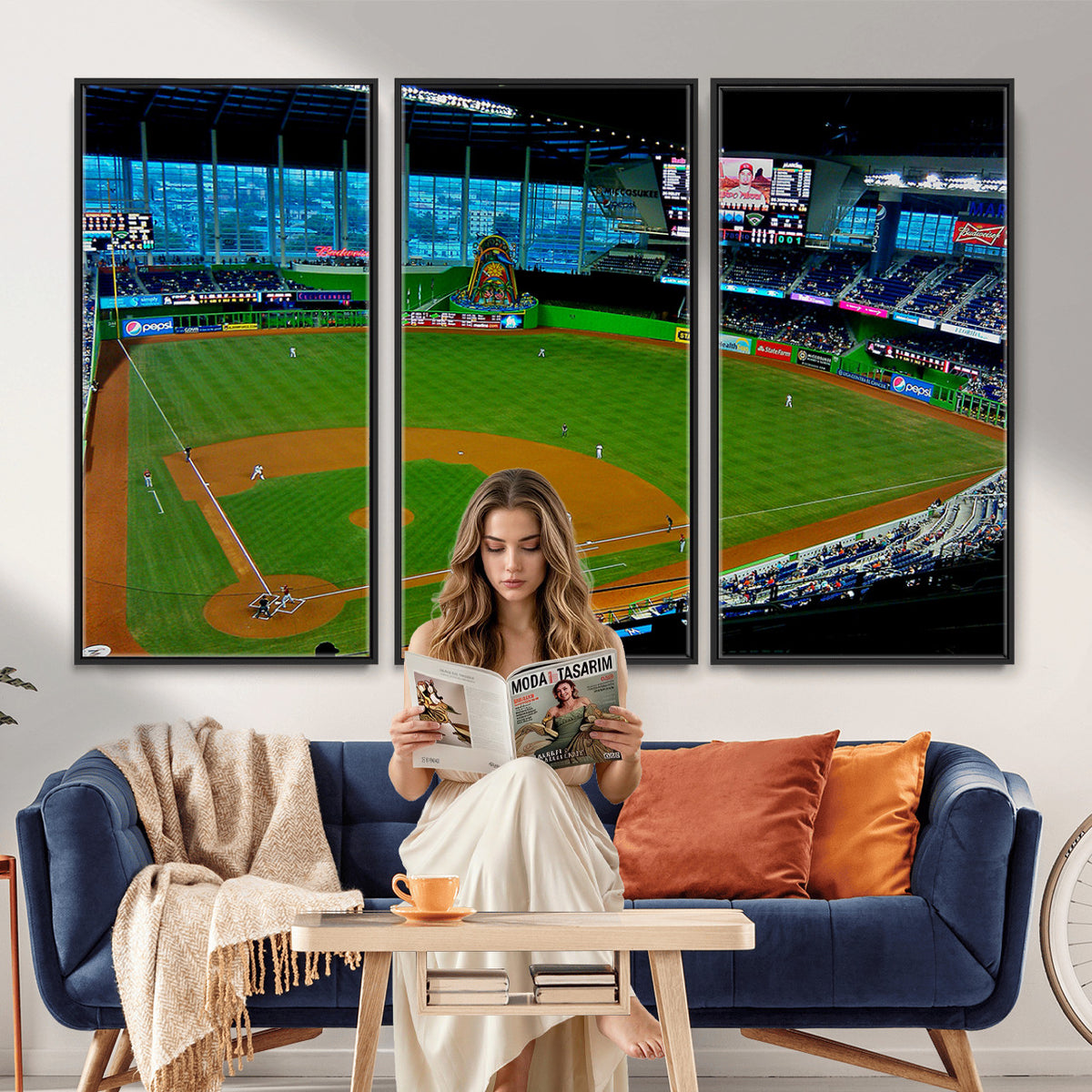 51207-MGV-CV-36X24 - Miami Marlins Baseball Team Print, Miami LoanDepot Park