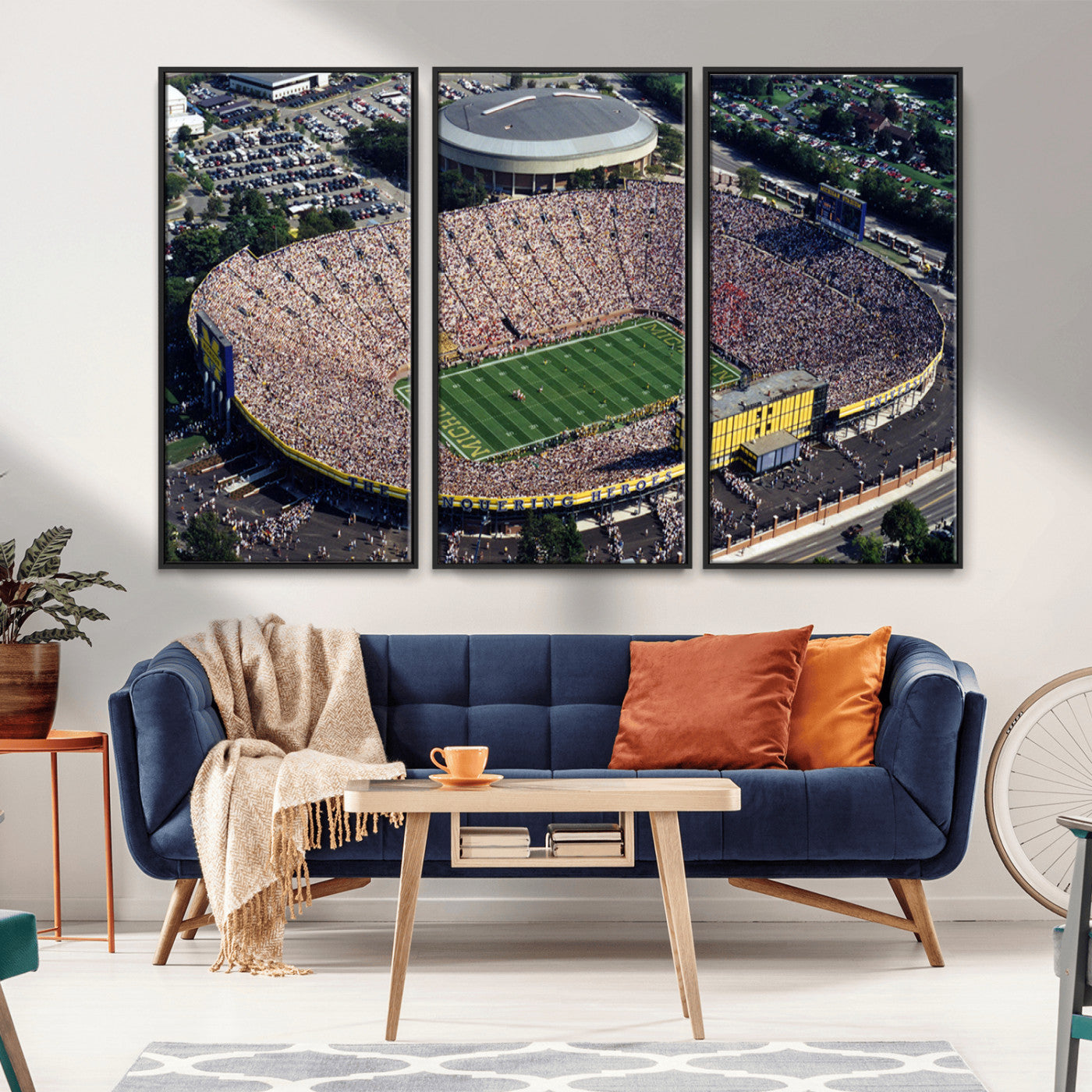 MGV-FC-48X32-3P - Michigan Wolverines Football Team Print - Ann Arbor Michigan Stadium Print, Michigan Wolverines