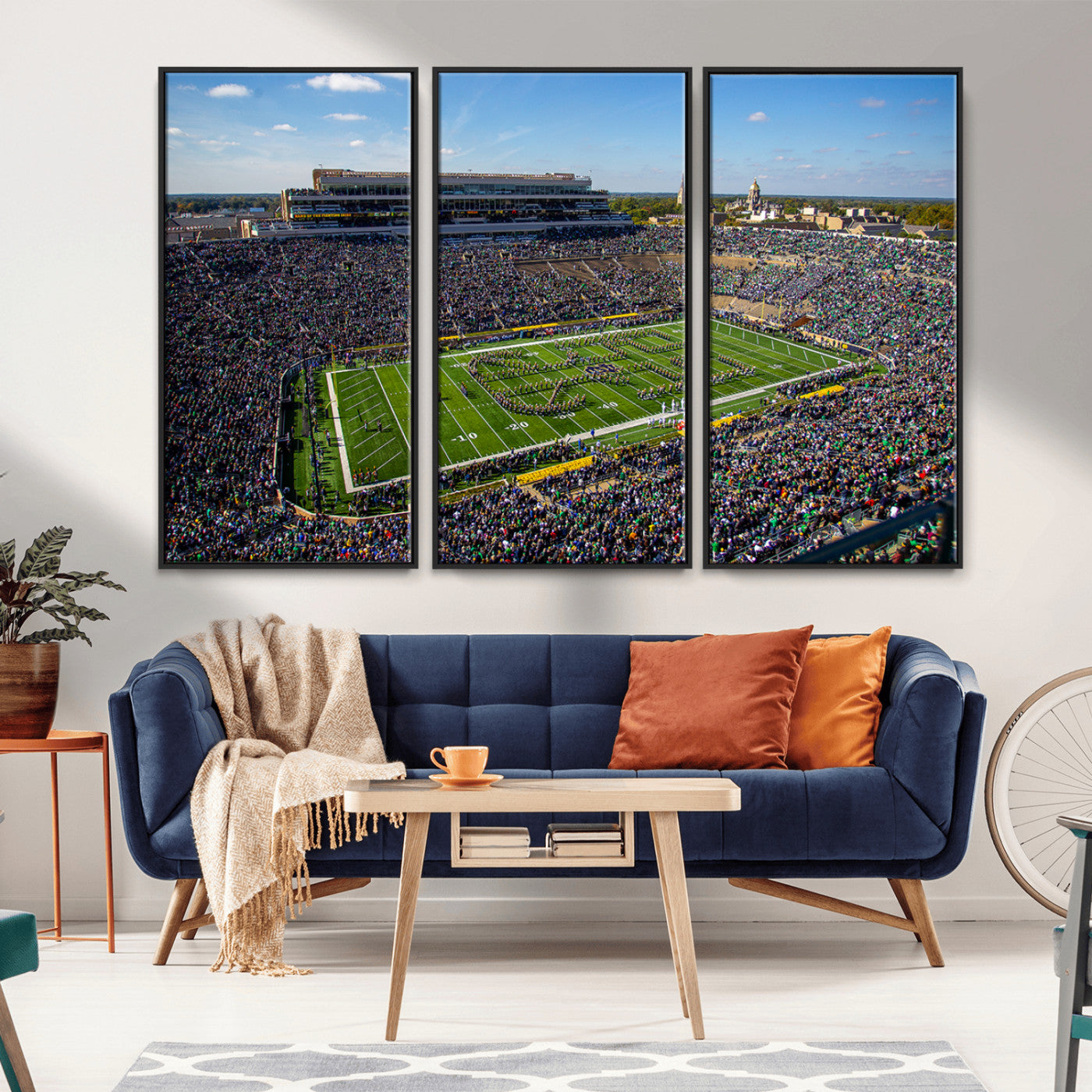 MGV-FC-48X32-3P - Notre Dame Fighting Irish Football Team Print - Notre Dame Stadium Wall Art Canvas Print
