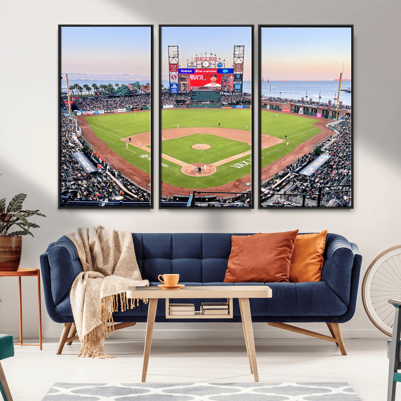 MGV-FC-48X32-3P - San Francisco Giants Baseball Team Print - Oracle Park Stadium Wall Art Canvas Print