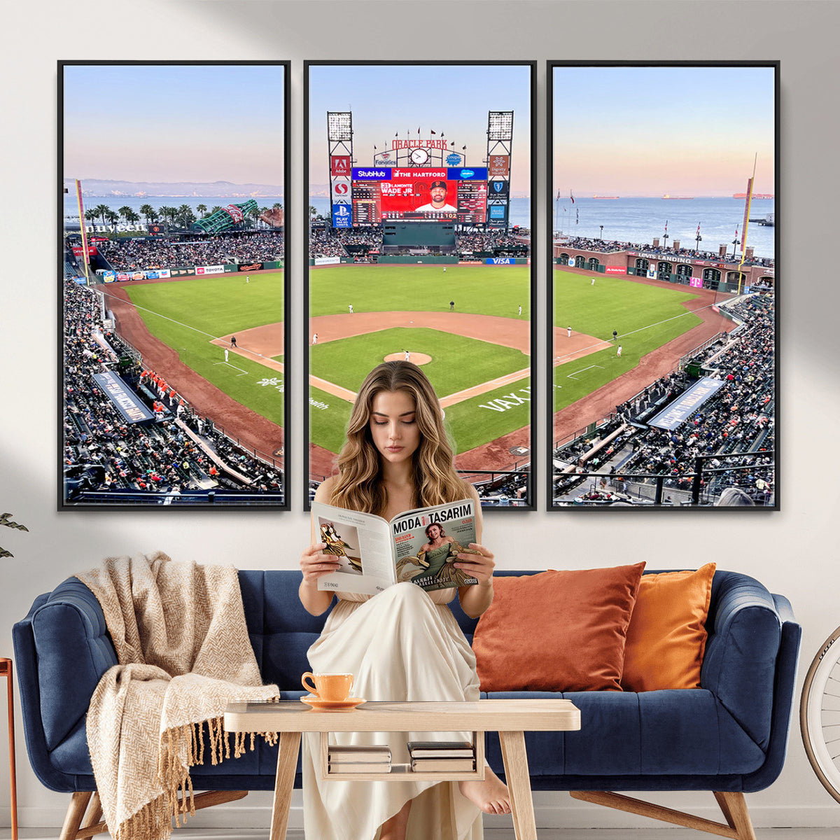 16055-MGV-CV-36X24 - San Francisco Giants Baseball Team Print, Oracle Park