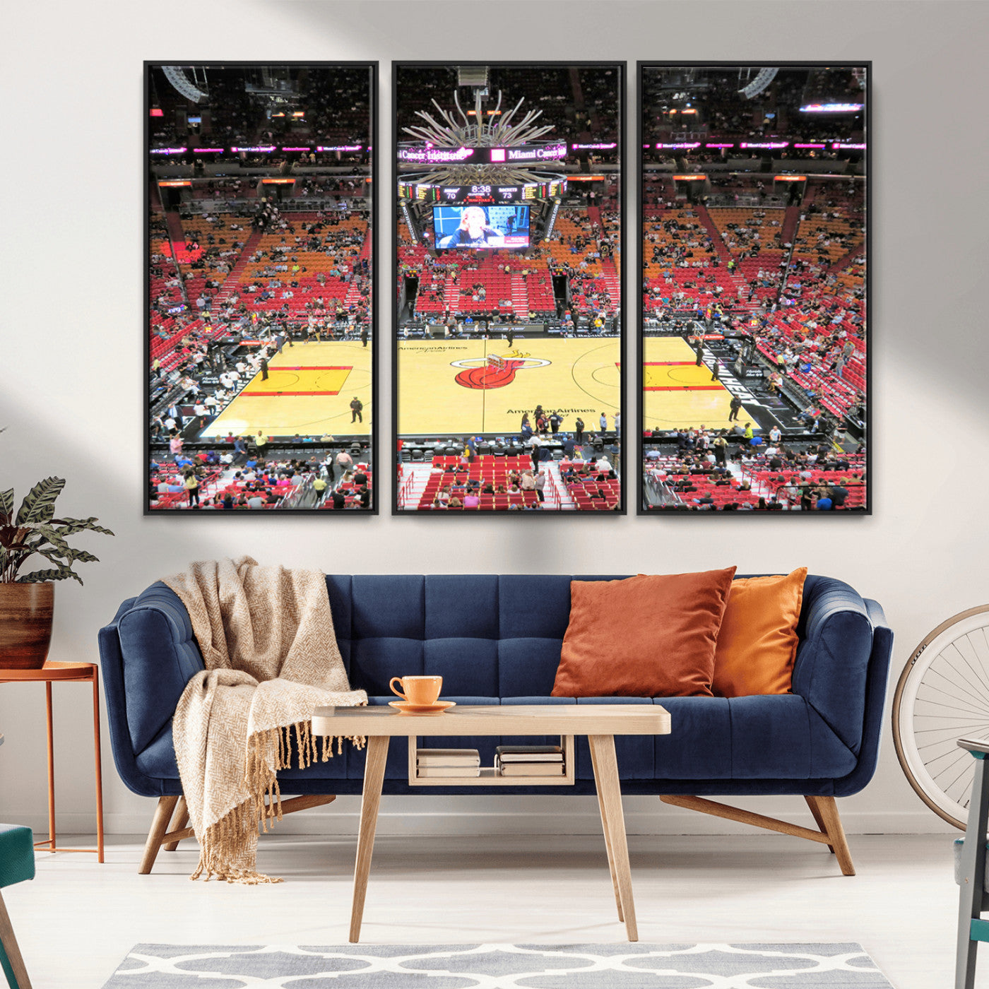 MGV-FC-48X32-3P - Miami Heat Basketball Team Print Wall Art- Kaseya Center Stadium Wall Art Canvas Print