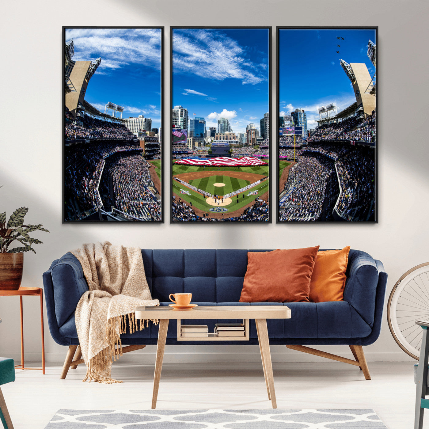 MGV-FC-48X32-3P - San Diego Padres Baseball Team Print - Petco Park Stadium Wall Art Canvas Print
