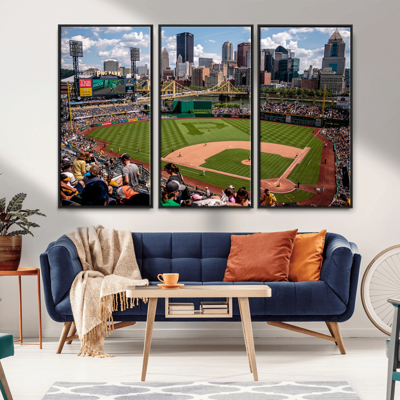 MGV-FC-48X32-3P - Pittsburgh Pirates Baseball Team Print - PNC Park Stadium Wall Art Canvas Print - Ready to Hang