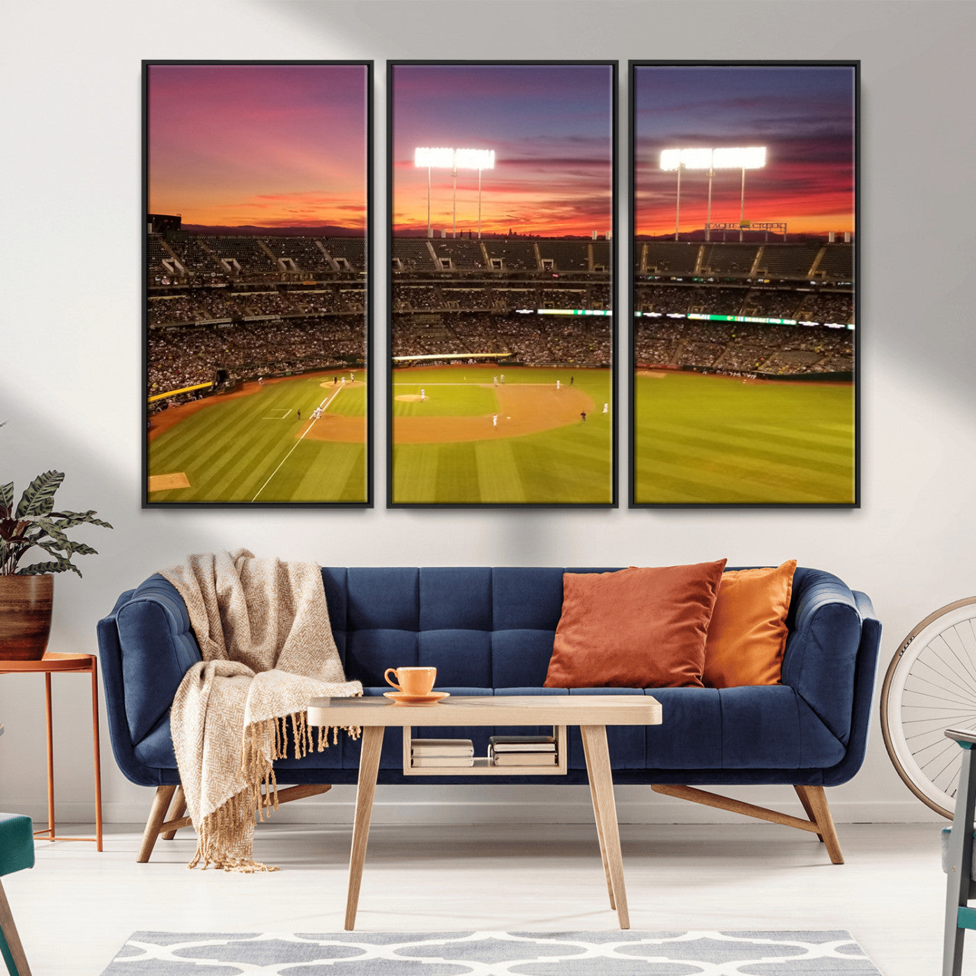 MGV-FC-48X32-3P - Oakland Athletics Baseball Team Print - Oakland Coliseum Stadium Wall Art Canvas Print