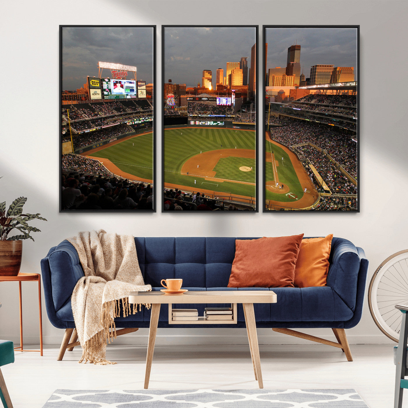 MGV-FC-48X32-3P - Minnesota Twins Baseball Team Print - Minneapolis Target Field Stadium Wall Art Canvas Print