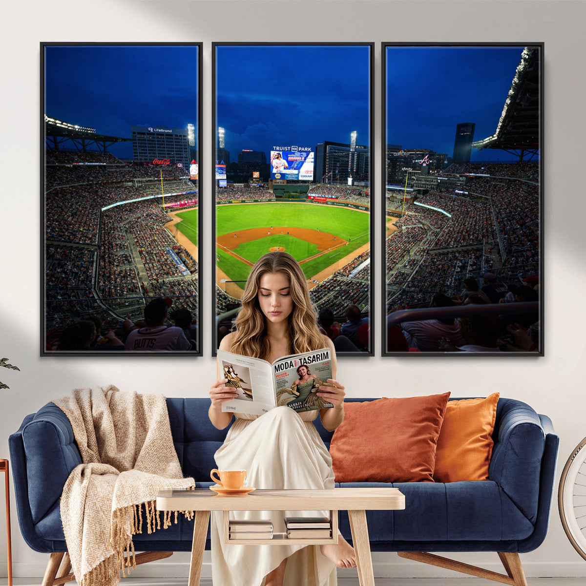 88590-MGV-CV-36X24 - Truist Park Night Game Canvas Art, Atlanta Braves Stadium