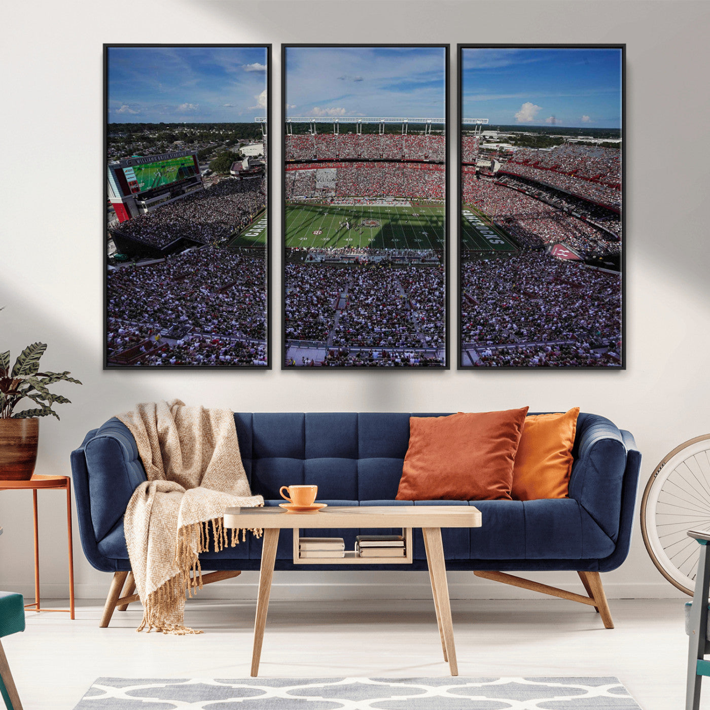 MGV-FC-48X32-3P - South Carolina Gamecocks Football Team Print - Columbia Williams-Brice Stadium Wall Art Canvas Print
