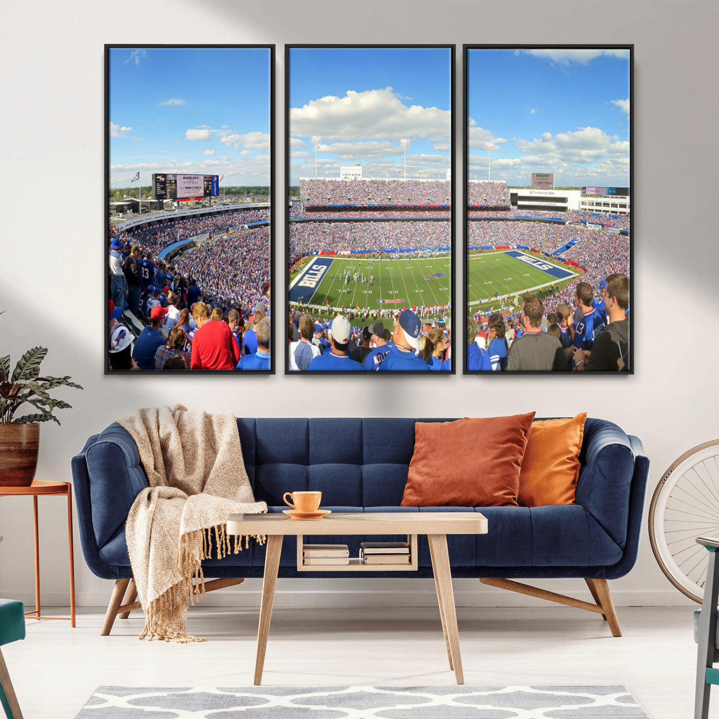 MGV-FC-48X32-3P - Buffalo Bills NFL Football Team Print - Buffalo Highmark Stadium Wall Art Canvas Print