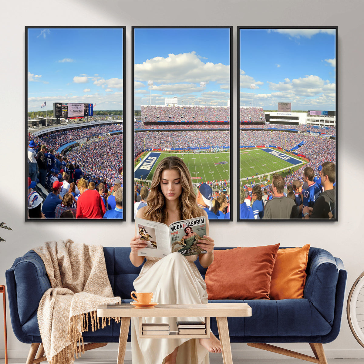35302-MGV-CV-36X24 - Buffalo Bills NFL Football Team Print, Game Day at Buffalo Highmark Stadium