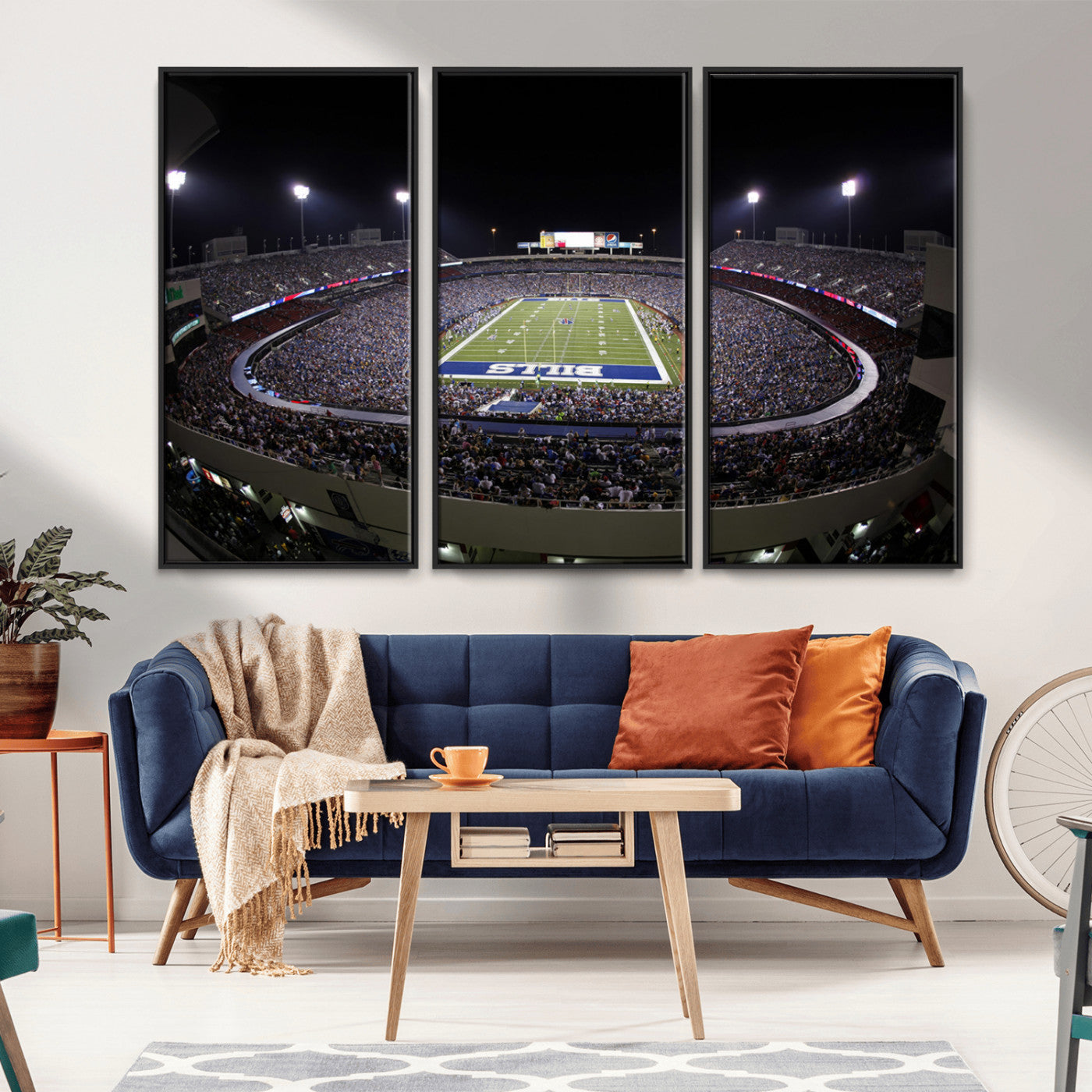 MGV-FC-48X32-3P - Buffalo Bills NFL Football Team Print - Buffalo Highmark Stadium Wall Art Canvas Print